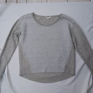 Athleta Wool Blend Sweater Two Tones Crewneck Gray